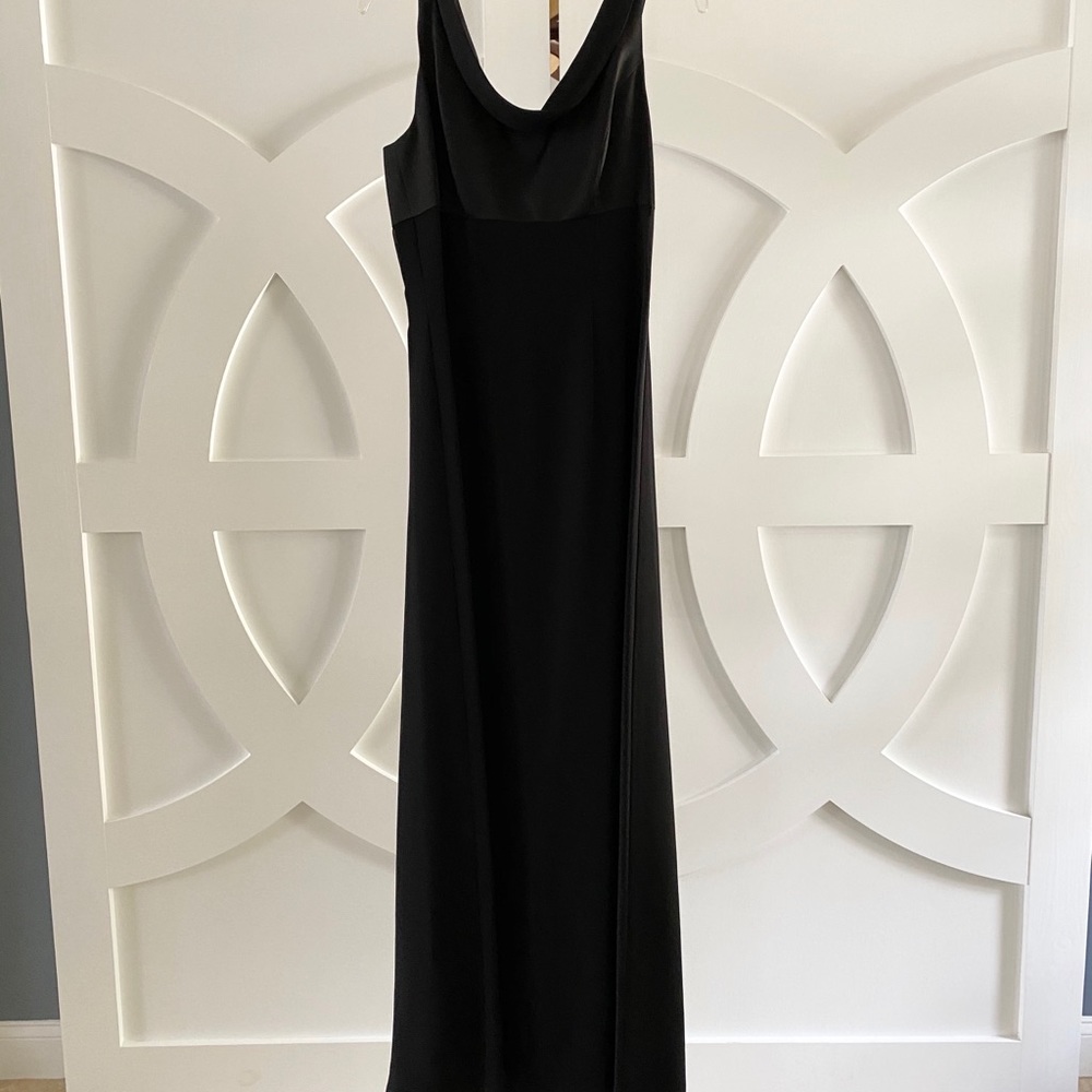 Adrianna Papell Black Cowl Neck Evening Gown